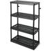 CodYinFI 4 Shelf Fixed Height Ventilated Heavy Duty Storage Unit 18 x 36 x 54 Organizer System for Home Garage Basement and Laundry Black