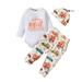 My First Thanksgiving Baby Girl Boy Outfit Long Sleeve Romper Bodysuit Tops Pumpkin Pants Hat 3Pcs Clothes Set Gifts Bulk Kids Baby Boy Clothes 6 9 Months Grandma Baby Boy Rompers 3 Months