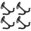 Two Prong Hooks for Wall- Double Robe Hooks Hanging Wall Mounted Hooks for Coats Hats Bags ( 4 Pack )