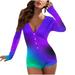 Trendy Women s Rompers Shorts Sexy V Neck One Piece Bodysuit Pajamas Button Down Onesies Naughty Playsuit Jumpsuit
