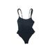 J.Crew One Piece Swimsuit: Black Solid Swimwear - Women's Size 4