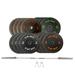 HAJEX Olympic Bumper Weight Plates Set with Barbell (6ft) - 10 LB 15 LB 25 LB 35 LB Weights (4 Pcs Each) - 340 LB Stack