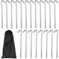 20 Pcs Tent Stakes Heavy Duty Tent Hooks Aluminum Alloy Tent Pegs Garden Edging Fence Pegs for Outdoor Garden Yard Ground