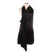 Shein Cocktail Dress - Mini V-Neck Sleeveless: Black Solid Dresses - Women's Size Large