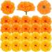 Luxtrada 20pcs Artificial Marigold Flowers 2 Silk Marigold Flower Heads Flowers Artificial for Decoration Marigold Heads for Parties Diwali Home Decor DIY Wreath Garland (Yellow)