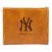 Brown New York Yankees Laser-Engraved Trifold Wallet