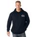 Men's Big & Tall Russell® Quilted Sleeve Hooded Sweatshirt by Russell Athletic in Black (Size 2XLT)