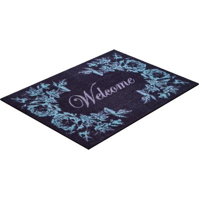 Fußmatte GRUND "Welcome", blau (anthrazit, blau), B:60cm H:8mm L:85cm, Kunstfaser, Teppiche, Schmutzfangmatte, mit Spruch, In- und Outdoor geeignet, waschbar Image