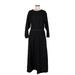 Coldwater Creek Casual Dress - Midi: Black Marled Dresses - Women's Size Medium Petite