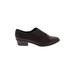 Zodiac Heels: Slip-on Chunky Heel Work Burgundy Solid Shoes - Women's Size 9 - Almond Toe