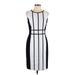 Calvin Klein Casual Dress - Sheath: White Stripes Dresses - Women's Size 10