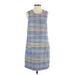 Akemi + Kin Casual Dress - Shift Crew Neck Sleeveless: Blue Print Dresses - Women's Size 6