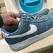 Nike Shoes | Nike Air Force One Recycled Canvas Shoes Size 9 In Good Used Condition | Color: Blue | Size: 9