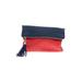 Shiraleah Clutch: Pebbled Blue Color Block Bags