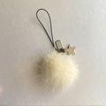 Coach Accessories | Coach White Fluff Mink Lanyard With Pave Star New!! | Color: White | Size: Os