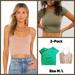 Free People Intimates & Sleepwear | 2-Pack Free People Intimately Cap Sleeve Seamless Cami & Skinny Strap Brami | Color: Green/Tan | Size: M