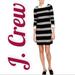 J. Crew Dresses | J. Crew 100% Cotton Striped Boat Neck 3/4 Sleeve Mini Sweater Dress, Size Small | Color: Black/Gray | Size: S