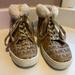 Michael Kors Shoes | Michael Kors Big Kids Mk Sneakers With Fur - Guc | Color: Brown/Tan | Size: 4g