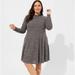 Torrid Dresses | Mock Neck Fit N Flare Dress | Color: Gray | Size: 18