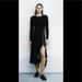 Zara Dresses | New Zara Ruffle Midi Dress Black White | Color: Black/White | Size: M