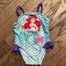 Disney Swim | Little Mermaid Disney One Piece Bathing Suit Size 0-3 Months | Color: Green/Purple | Size: 0-3mb