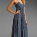 Free People Dresses | Free People Formal Maxi Dress | Color: Blue/Gold | Size: 2