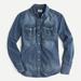 J. Crew Tops | New Jcrew Tall Western Chambray Shirt In Vintage Indigo T12 | Color: Blue | Size: T12