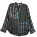 Anthropologie Tops | Anthropologie Pilcro Rare Plaid Colorblock Flannel Shirt | Color: Green/Pink | Size: M