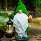 Garden Gnome 11.8, Funny Gnomes with Solar Lantern, Garden Statues Outdoor Clearance, Garden Gnomes Outdoor Funny for Patio Decor