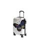 House Of Leather Butterfly Print Hard Shell Four Wheel Expandable Luggage Multicolour Suitcase Cabin Size