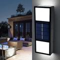 Outdoor Wall Lights 2 Pack Solar Wall Light UP and Down Illuminate Outdoor Sunlight Lamp IP65 Waterproof Sconce Lamp Wall Mounted Lighting Fixture with 6 LED Lamp Beads for Home Garden Porch (Color :