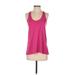 PRISMSPORT Active Tank Top: Pink Solid Activewear - Women's Size Small