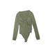 Abercrombie & Fitch Bodysuit: Green Solid Tops - Women's Size X-Small