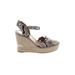 Vince Camuto Wedges: Tan Snake Print Shoes - Women's Size 7 - Almond Toe