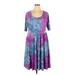 Torrid Casual Dress - A-Line Scoop Neck Short sleeves: Purple Print Dresses - Women's Size 2X Plus