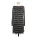 Banana Republic Casual Dress - Sweater Dress: Gray Chevron/Herringbone Dresses - Women's Size 6