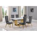 Wildon Home® Denayah 6 - Person Dining Set Upholstered/Metal in Yellow | Wayfair C4931182BA8B49228D2890586C0415CE