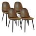 17 Stories Vinetta Linen Metal Side Chair Dining Chair Upholstered/Metal/Fabric in Brown | 33.46 H x 21.65 W x 16.53 D in | Wayfair