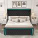 Ivy Bronx Khlani Platform Bed Upholstered/Velvet in Black | 52.5 H x 64 W x 85.8 D in | Wayfair 3F975F7272A5477A9B2D32D7E27669A7