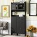 Latitude Run® Modernist Shoe Cabinet w/ Open Storage Space, Practical Hall Tree w/ 3 Flip Drawers | 82 H x 39.2 W x 7 D in | Wayfair