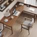 Corrigan Studio® 70.87"Nut-brown L-shape Solid Wood desks Wood in Brown/Green | 29.53 H x 78.74 W x 55.12 D in | Wayfair