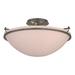 Hubbardton Forge Simple Lines Bowl Semi Flush Mount Glass/Steel in Gray/White/Brown | 7.1" H x 14.5" W x 14.5" D | Wayfair 124302-SKT-20-SS0047