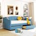 Red Barrel Studio® Maryjune Daybed Upholstered/Velvet in Blue | 37 H x 42.5 W x 81 D in | Wayfair 56D391914B794822A08CE9F3790A7F04