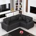 Black/Brown Sectional - Latitude Run® Oseas Upholstered Sleeper Sectional Sofa Bed w/ Three Pillows & USB Ports | Wayfair