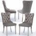 Rosdorf Park Kiliam Tufted Upholstered Back Side Chair Dining Chair Velvet/Fabric in Gray | 37.5 H x 19.7 W x 24.4 D in | Wayfair