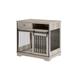 Tucker Murphy Pet™ Wooden Dog Crate Dog Kennel End Table w/ Drawer, Sliding Door Wood in Gray | 33.46 H x 23.62 W x 35.43 D in | Wayfair