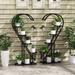 Wade Logan® Berniece 5 Tier Plant Stand Heart-shaped Shelf w/ Hanging Hook For Multiple Plants White in Black | 58 H x 27 W x 12 D in | Wayfair