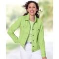 Appleseeds Women's DreamFlex Colored Jean Jacket - Green - PM - Petite