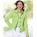 Appleseeds Women's DreamFlex Colored Jean Jacket - Green - PM - Petite