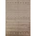 Tribal Gabbeh Oriental Rug Hand-Knotted Beige Modern Wool Carpet - 5'7" x 7'11"